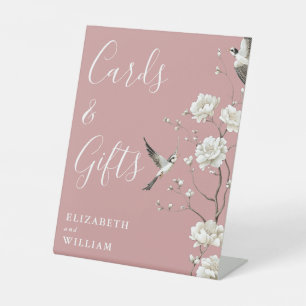 Dusty Rose Chinoiserie Cards And Gifts Wedding Pedestal Sign