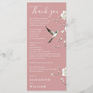 Dusty Rose Chinoiserie Wedding Thank You Card