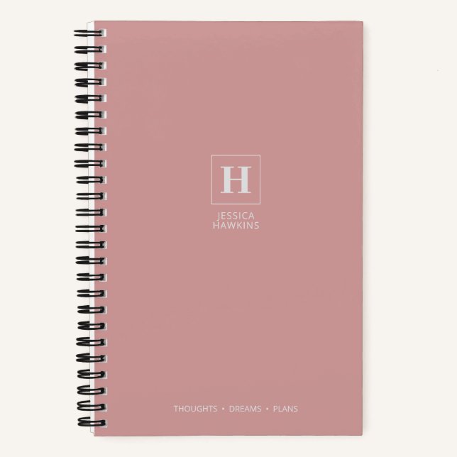 Dusty Rose Classic Monogram Notebook (Front)