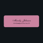 Dusty Rose Classical Style Script Creative Plain<br><div class="desc">Represent yourself with this modern,  elegant return address label. This template can be customised to meet all professional occupations.</div>