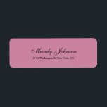 Dusty Rose Classical Style Script Creative Plain<br><div class="desc">Represent yourself with this modern,  elegant return address label. This template can be customised to meet all professional occupations.</div>