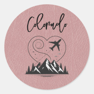 Dusty Rose Colorado Passport  Classic Round Sticker