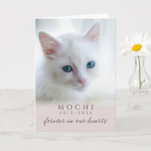 Dusty Rose Custom Photo Name Pet Loss Memorial Card