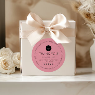 Dusty Rose Custom Thank You Sticker With Logo