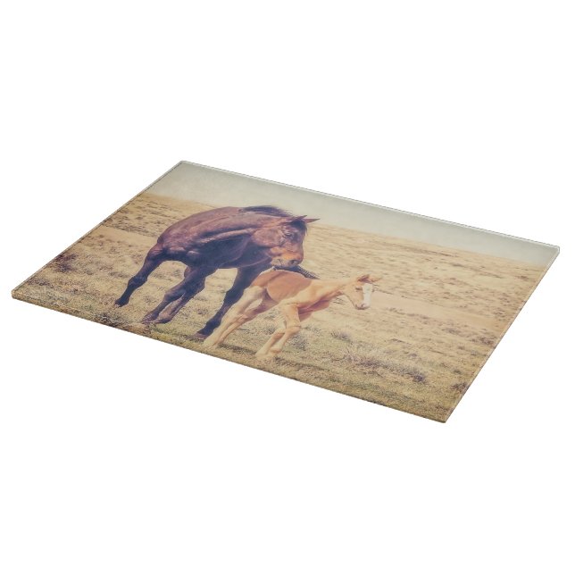 Dusty Rose Cutting Board Western Horse (Corner)