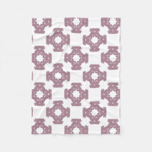 Dusty Rose Damask Pattern Fleece Blanket