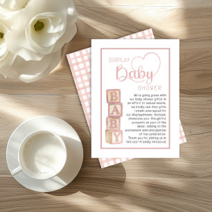 Dusty Rose Display Shower Card   Unwrapped Gifts 