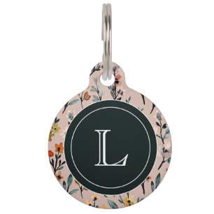 Dusty Rose Dream: Boho Floral Watercolor Pet Tag