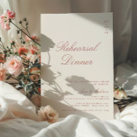 Dusty Rose Elegant Calligraphy Rehearsal Dinner