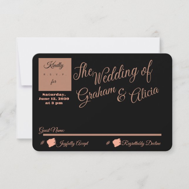 Dusty Rose Elegant Minimalist RSVP Mail Card (Front)