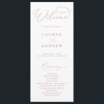 Dusty Rose Elegant Minimalist Wedding Programme<br><div class="desc">Beautiful minimalist and classic,  our Dusty Rose Minimalist Wedding Program will be beautiful for your order of service. Fully customisable with all of your wedding program information.</div>