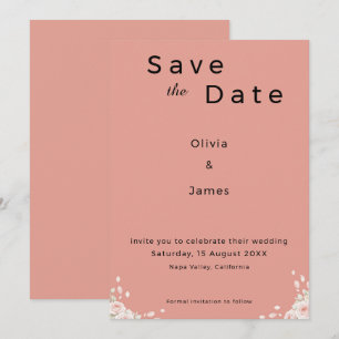 Dusty Rose Elegant Minimalist Whispered Petals Save The Date