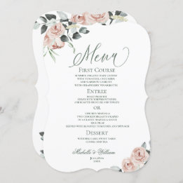 Dusty Rose Eucalyptus Floral Wedding   Menu