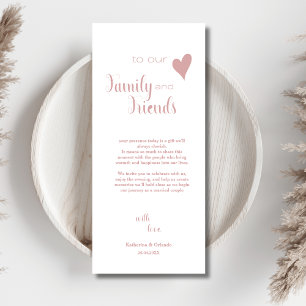 Dusty Rose Family & Friends Place Setting Cards