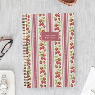 Dusty Rose Farmers Market Strawberry Personalised Notebook