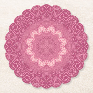Dusty Rose Faux Tulle Design Paper Coaster