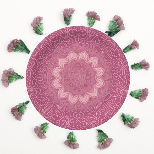 Dusty Rose Faux Tulle Design Paper Plate (Creator Uploaded)