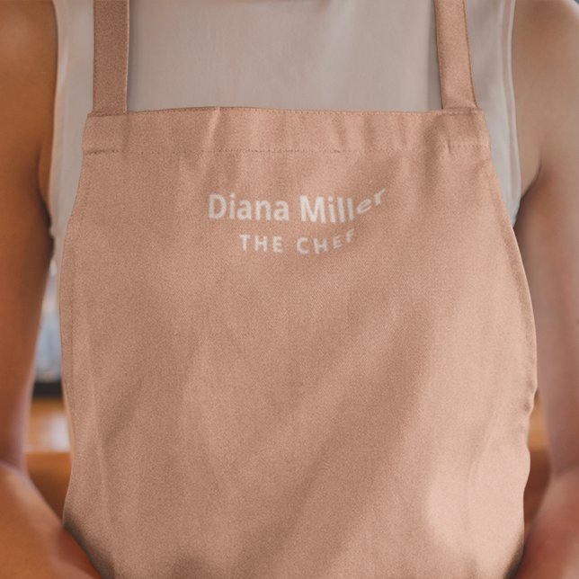 Dusty Rose Feminine Her Custom Name  Apron (custom chef name)