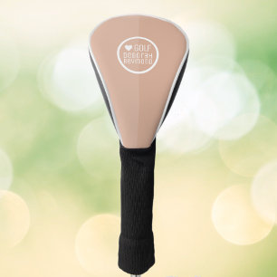Dusty Rose Feminine Pink Modern Monogram Golf Head Cover