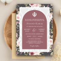 Dusty Rose Floral Anand Karaj Punjabi Sikh Wedding