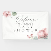 Dusty Rose Floral Baby or Bridal Shower Welcome