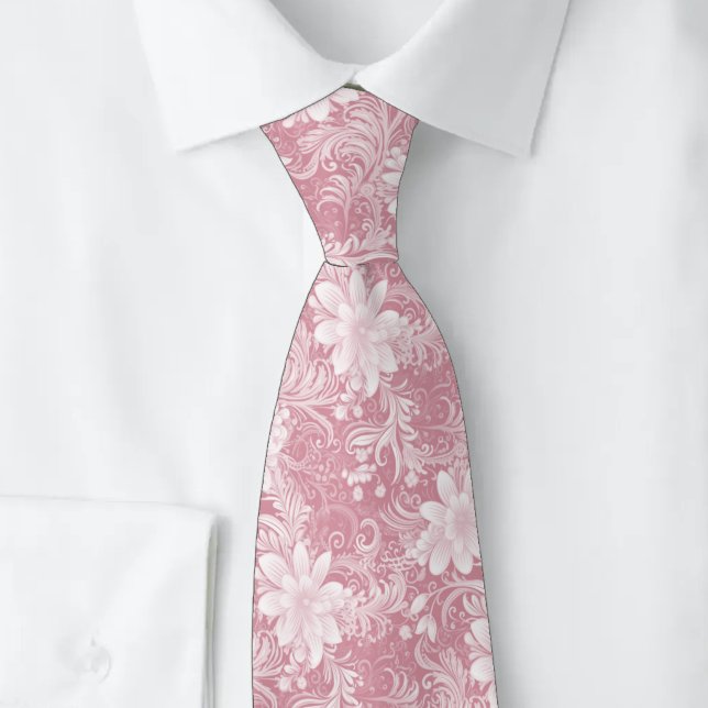 Dusty Rose Floral Batik Tie (Creator Uploaded)