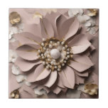 Dusty Rose Floral - Ceramic Tile<br><div class="desc">Dusty Rose Floral - Ceramic Tile
For Wooden Keepsake Box 
Design 01
A perfect little gift!</div>
