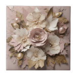 Dusty Rose Floral - Ceramic Tile<br><div class="desc">Dusty Rose Floral - Ceramic Tile
For Wooden Keepsake Box 
Design 12
A perfect little gift!</div>