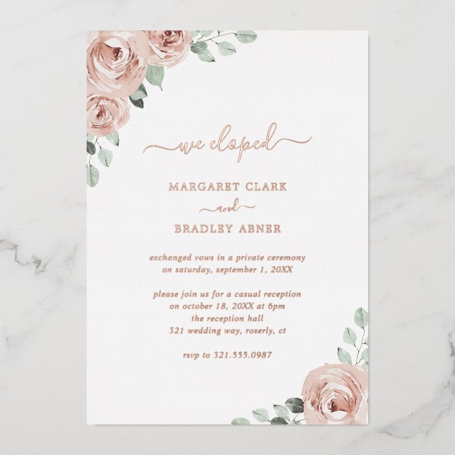 Dusty Rose Floral Elegant Wedding Reception (Front)