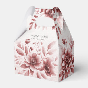 Dusty Rose Floral Favour Box