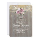 Dusty Rose Floral Mason Jar Rustic Bridal Shower