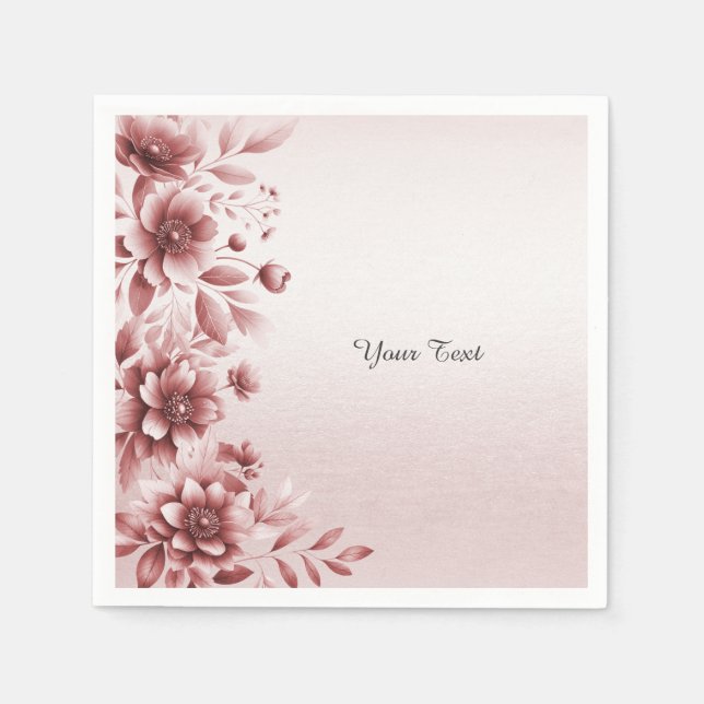 Dusty Rose Floral Napkins (Front)