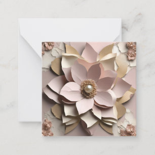 Dusty Rose Floral Note Card - Any Occasion 