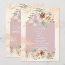 Dusty Rose Floral Pampas Grass Boho BRIDAL SHOWER