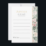 Dusty Rose Floral Sage Green Wedding Advice Card<br><div class="desc">This dusty rose floral sage green wedding advice card is a dreamy ensemble that embodies the essence of vintage charm and modern elegance. Featuring handcrafted designs adorned with eucalyptus greenery, and dusty rose florals accented with gold geometric borders and typography against a bright white and sage background. Explore our collection...</div>