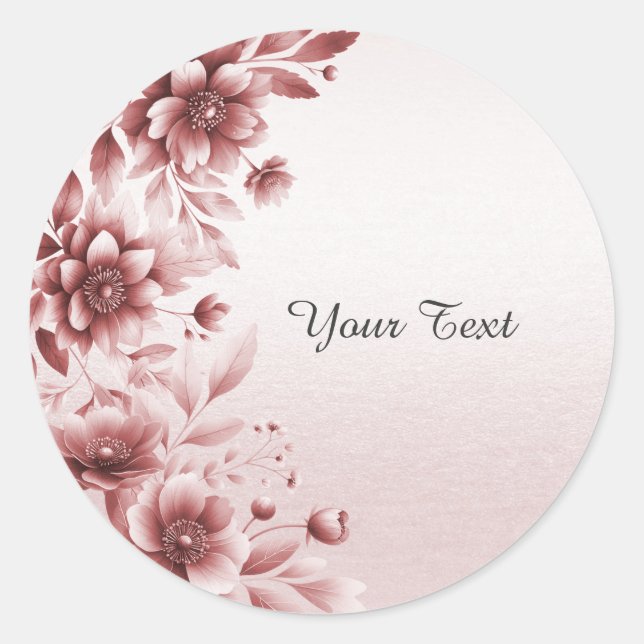Dusty Rose Floral Sticker (Front)