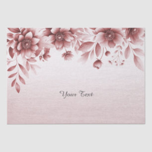 Dusty Rose Floral Tissue Paper
