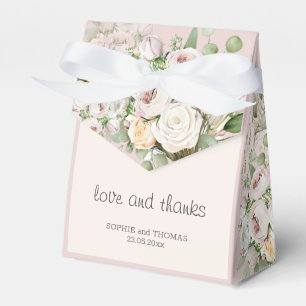 Dusty rose floral watercolor wedding favour box
