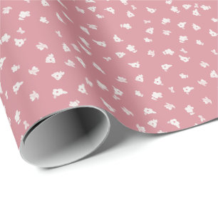 Dusty Rose Floral Wrapping Paper