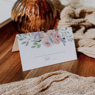 Dusty Rose Florals Wedding Place Card