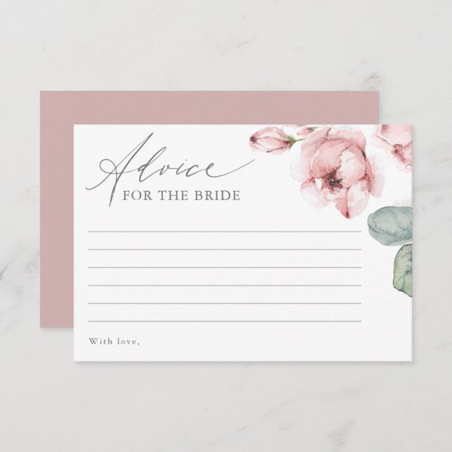 Dusty Rose Flower Advice for the Bride Bridal Card (Front/Back)