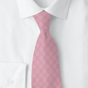 Dusty Rose Flower Doodle Tie