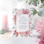 Dusty Rose Flowers and Greenery Elegant Wedding Invitation<br><div class="desc">Dusty pink floral romantic wedding invitations</div>