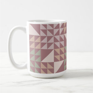 Dusty Rose Geometric Quilt Pattern Coffee Mug