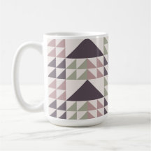 Dusty Rose Geometric Quilt Pattern Coffee Mug