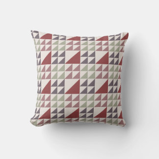 Dusty Rose Geometric Quilt Pattern Throw Pillow