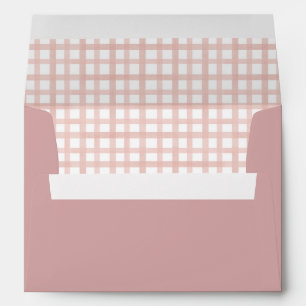 Dusty Rose Gingham Envelope with Liner Pattern