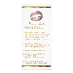 Dusty Rose Glitter Lip Instructions Rack Card