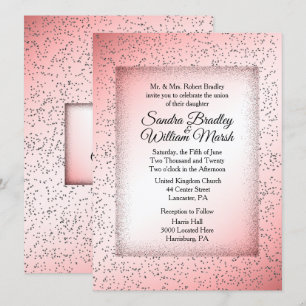Dusty Rose Glitter Wedding Invitation