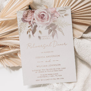 Dusty Rose Gold Blush Floral Rehearsal Dinner